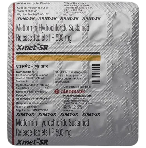 xmet sr 500mg tablet 15's